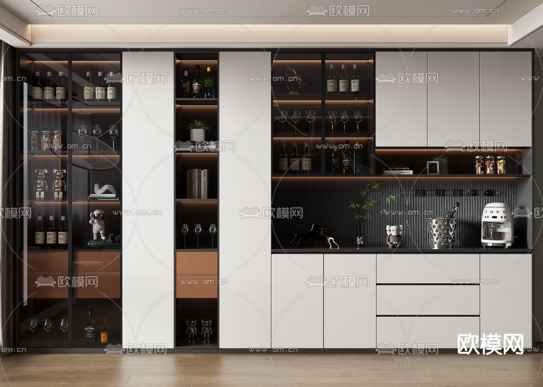 现代酒柜 餐边柜3d模型下载