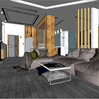  中式套房su模型 