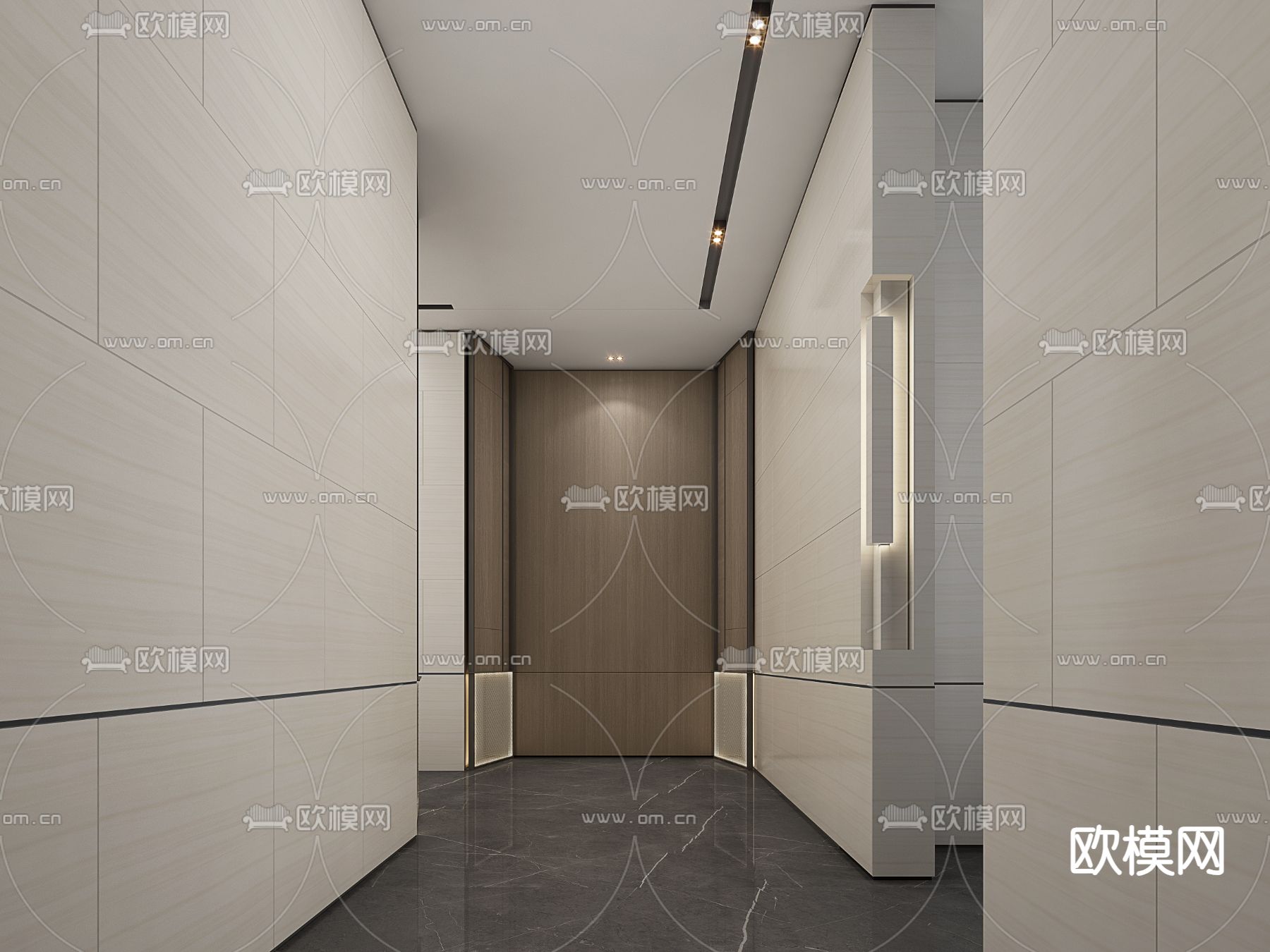 酒店电梯厅 电梯间3d模型下载