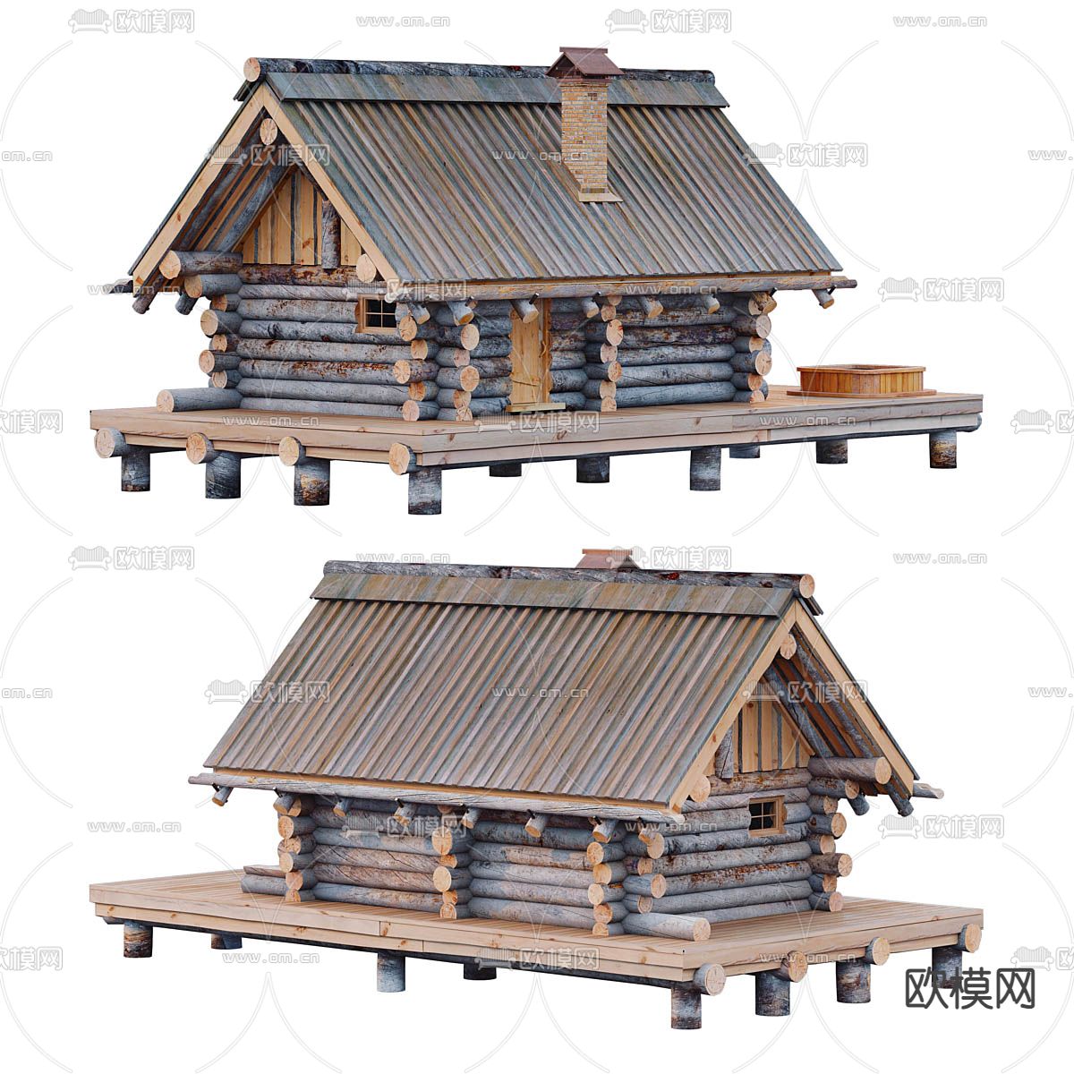 木屋外观 民宿3d模型下载（渲染图3）