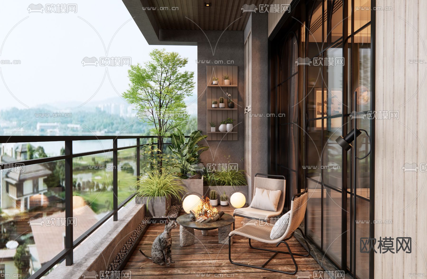 生活阳台 休闲阳台3d模型下载