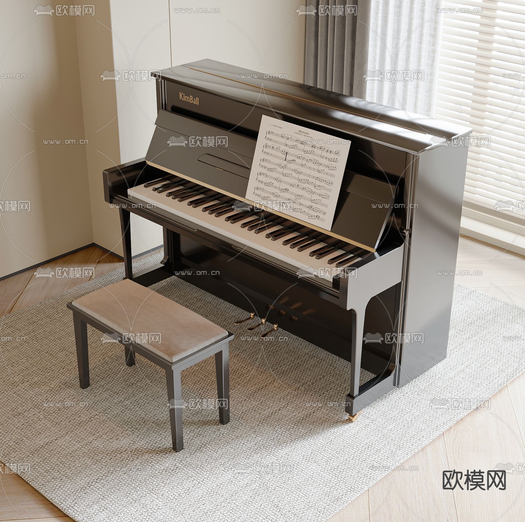 钢琴3d模型下载