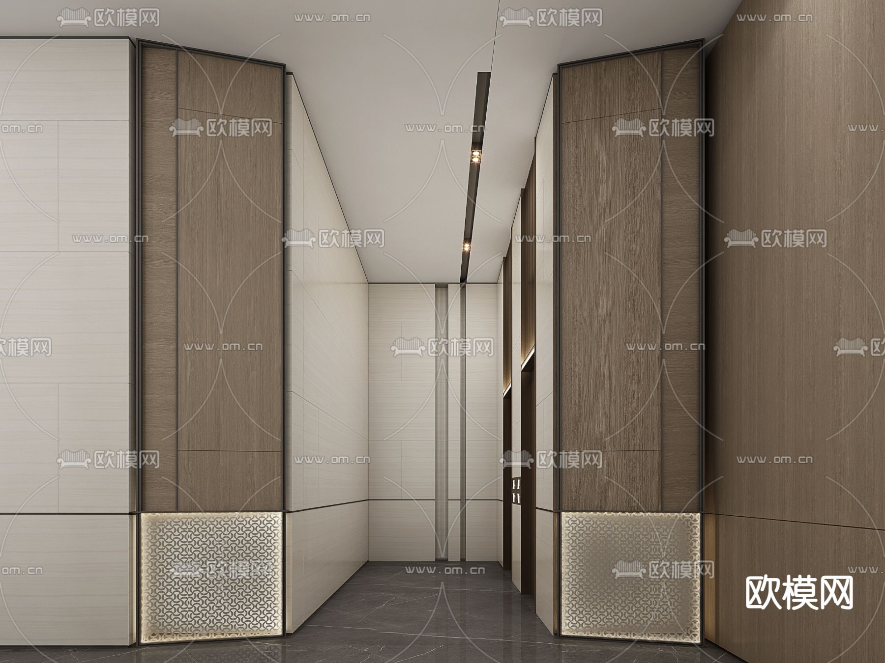 酒店电梯厅 电梯间3d模型下载