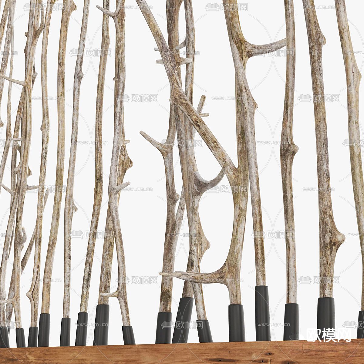 树干隔断 原木栏杆3d模型下载（渲染图2）