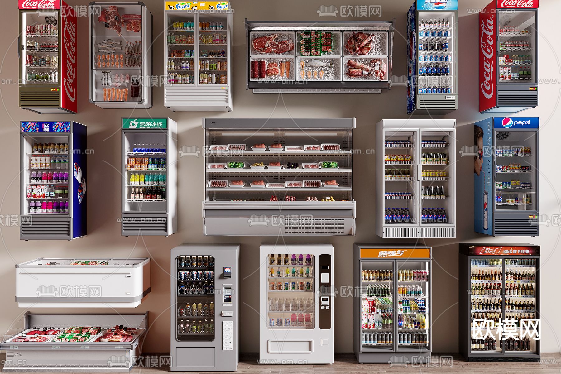 自动售卖机 饮料柜 保鲜柜 冷藏柜3d模型下载