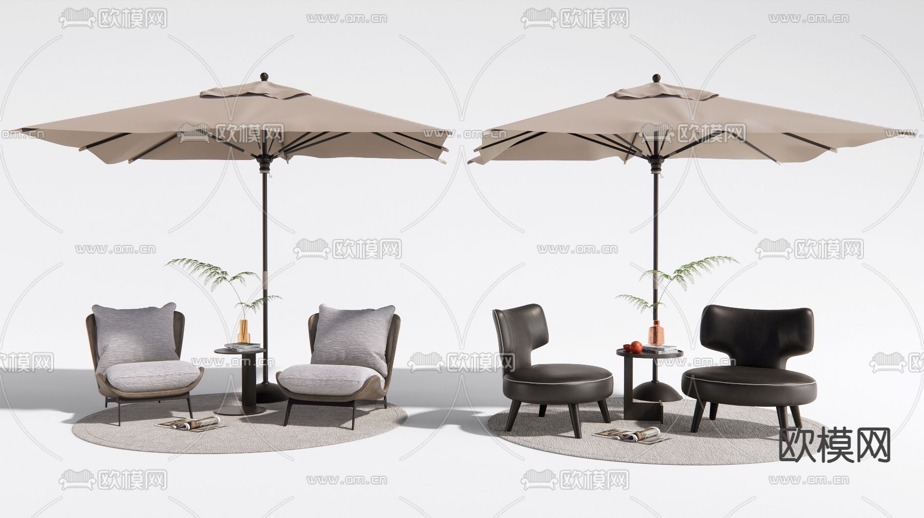 现代户外椅 休闲椅su模型下载（渲染图2）