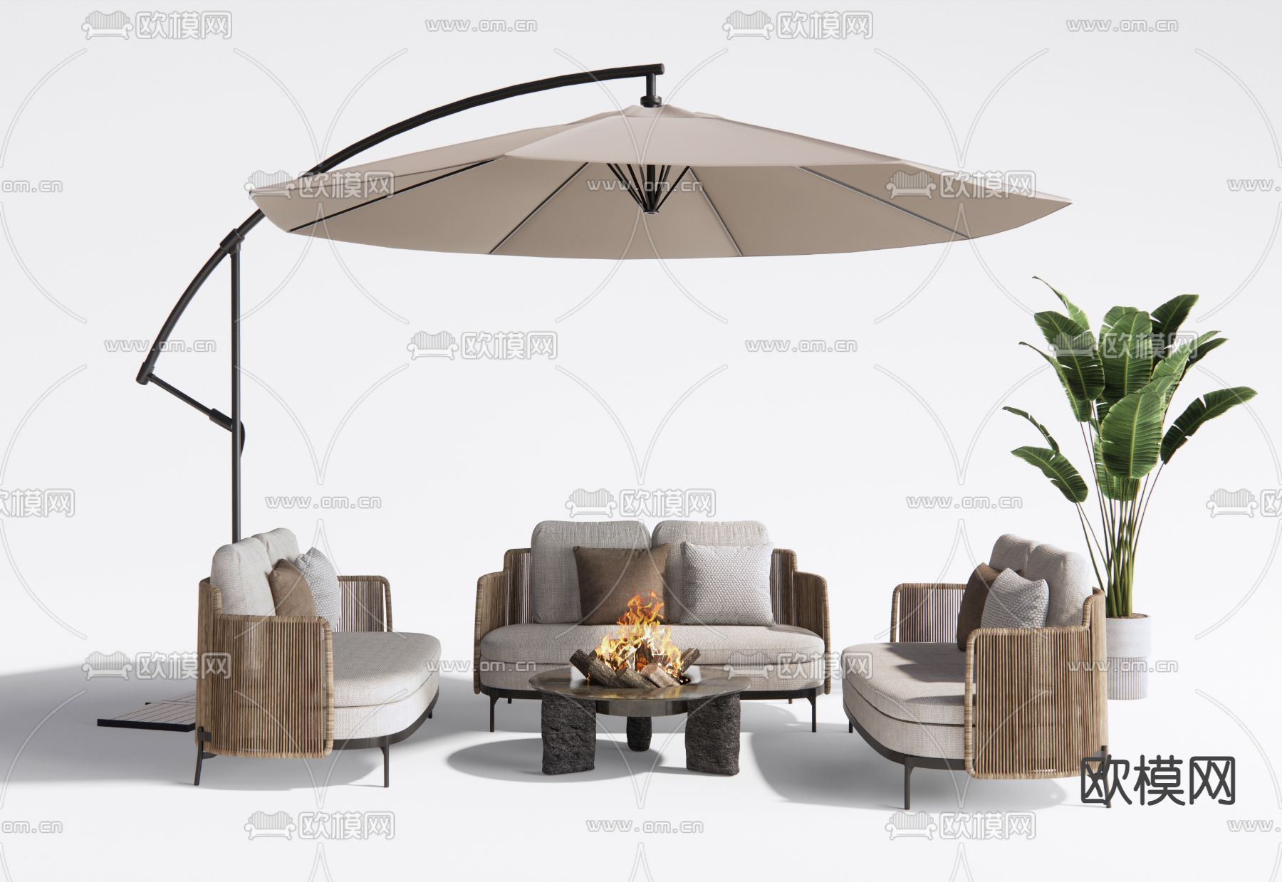 Solaria 户外沙发 组合沙发3d模型下载