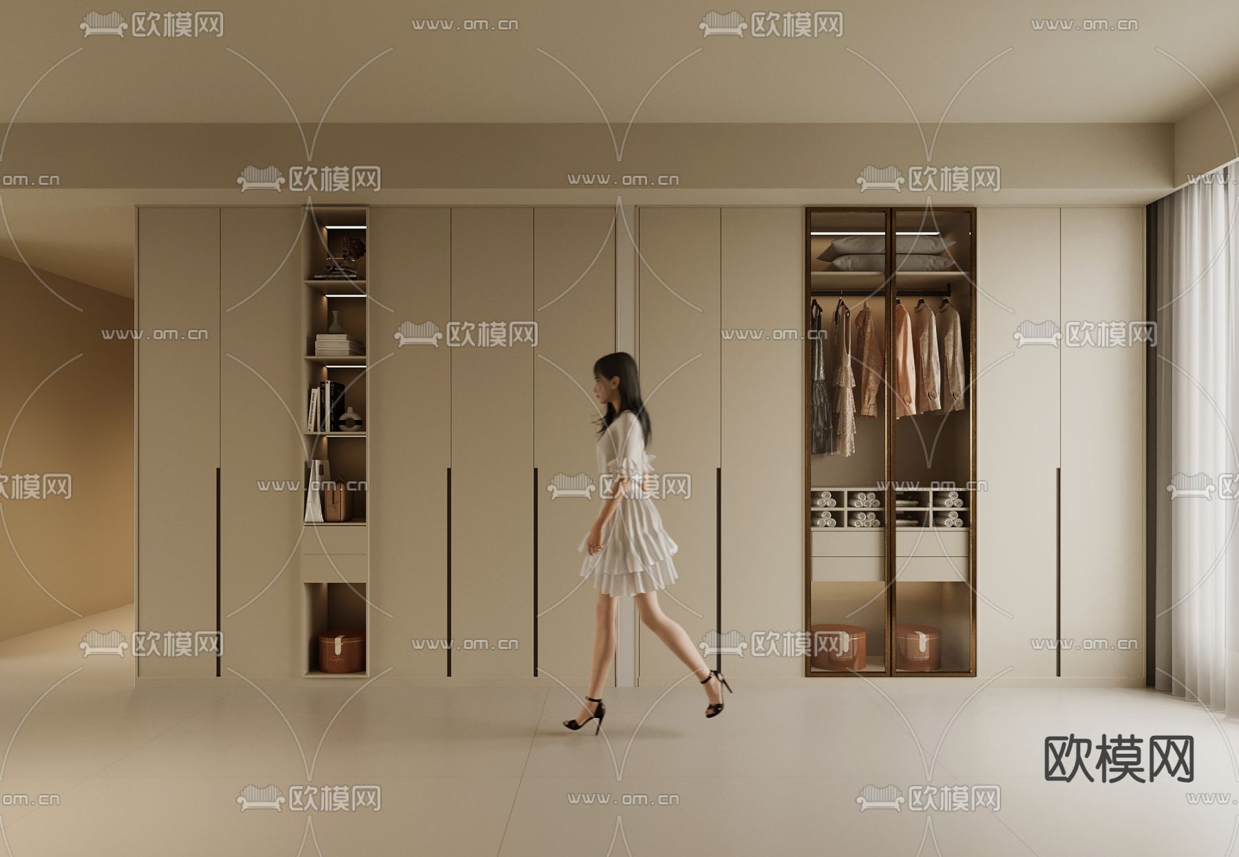 现代衣柜 衣橱3d模型下载