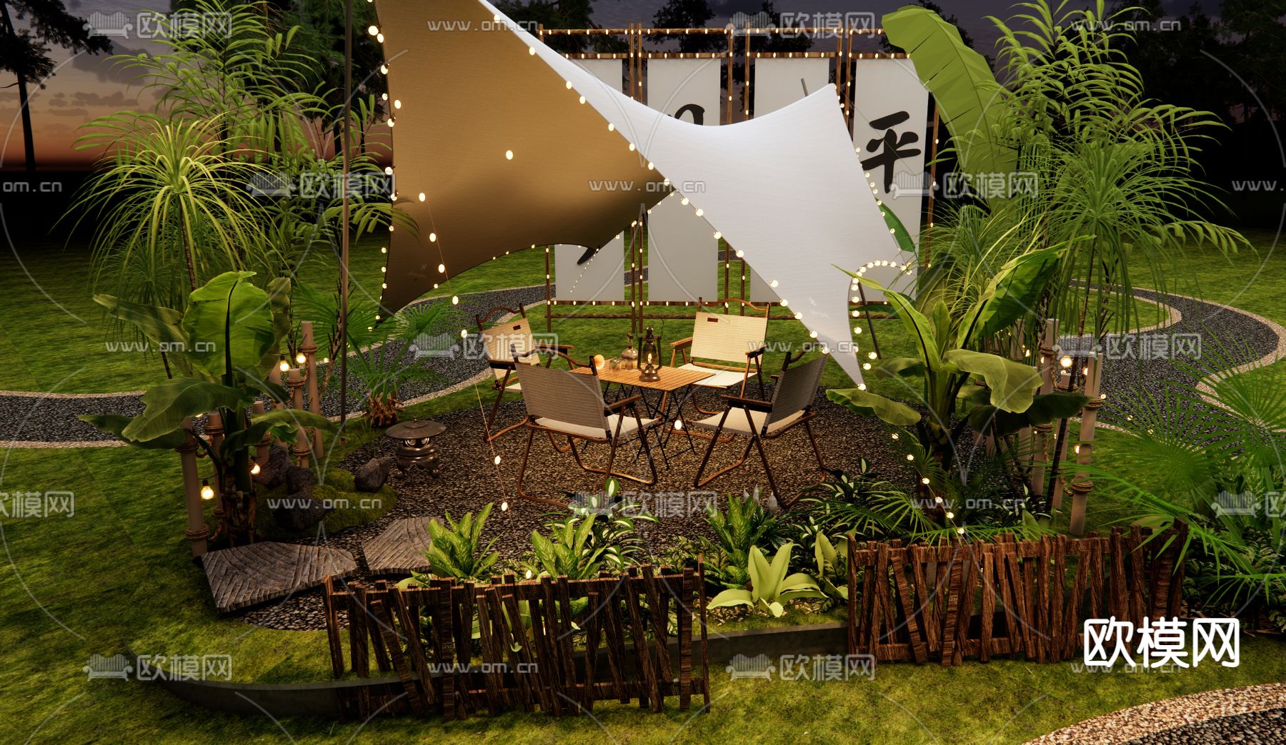 露营帐篷 帐篷营地3d模型下载