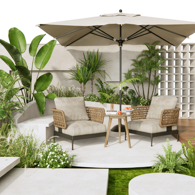  现代户外椅su模型 