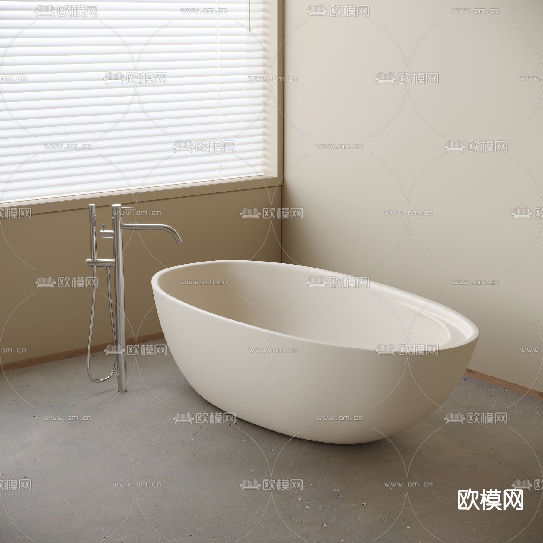 椭圆浴缸3d模型下载