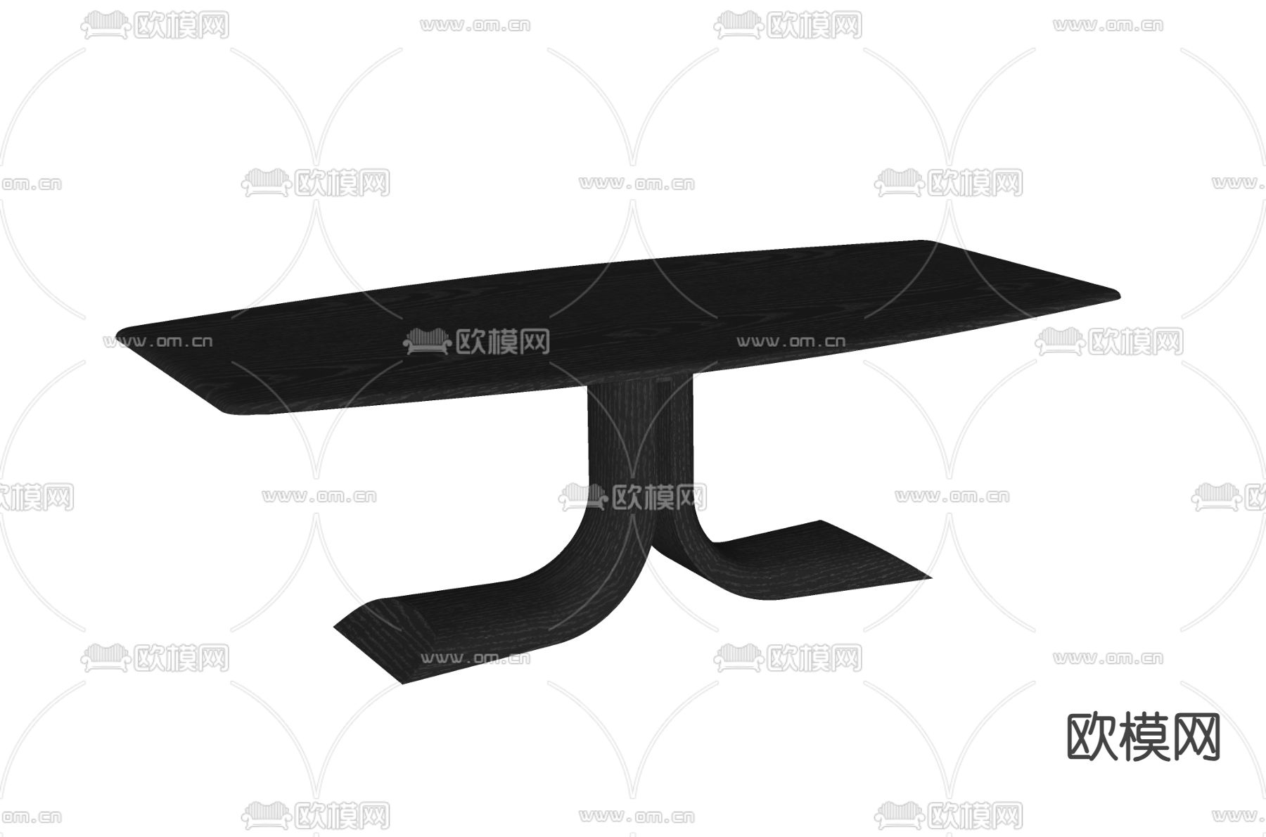 现代餐桌su模型下载（渲染图1）
