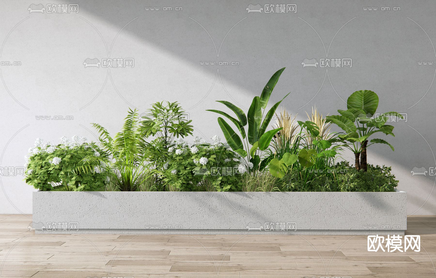 现代植物花箱 植物造景su模型下载（渲染图2）