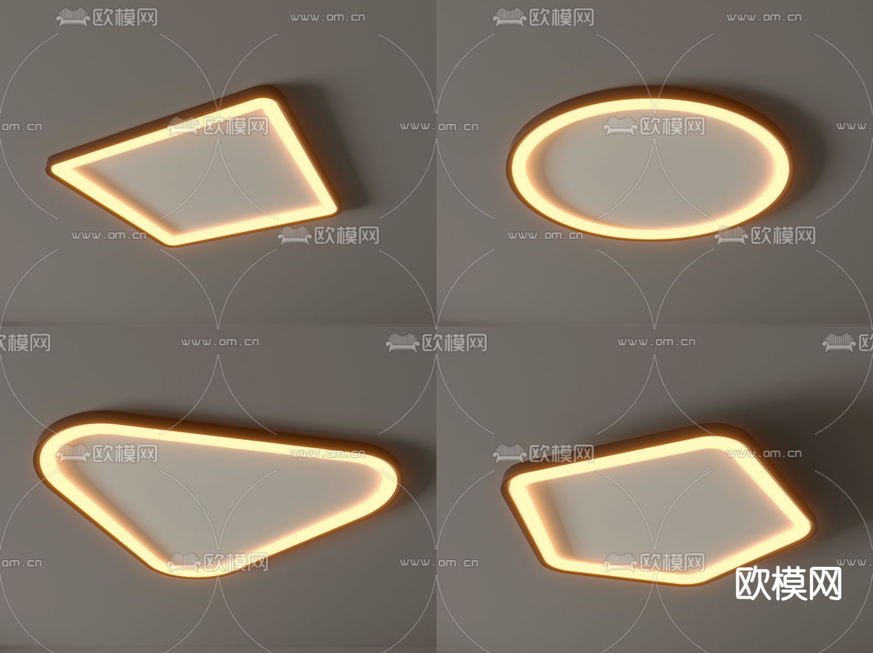 几何吸顶灯 卧室灯3d模型下载