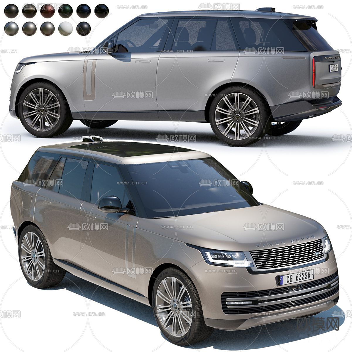 Range Rover路虎汽车 SUV汽车3d模型下载（渲染图1）