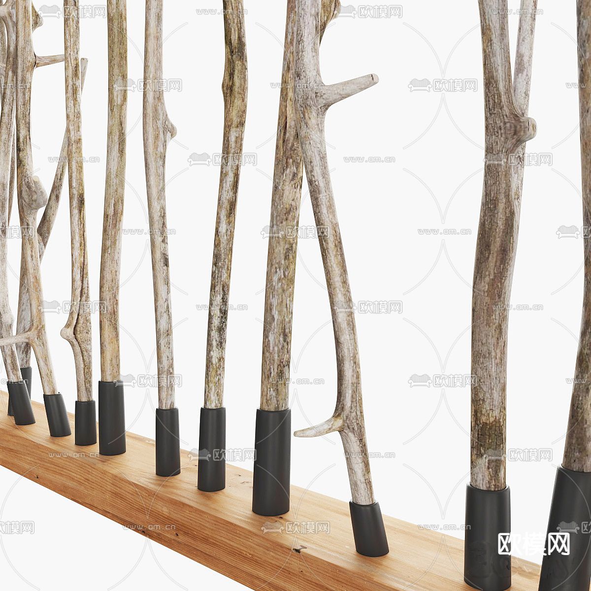 树干隔断 原木栏杆3d模型下载（渲染图3）