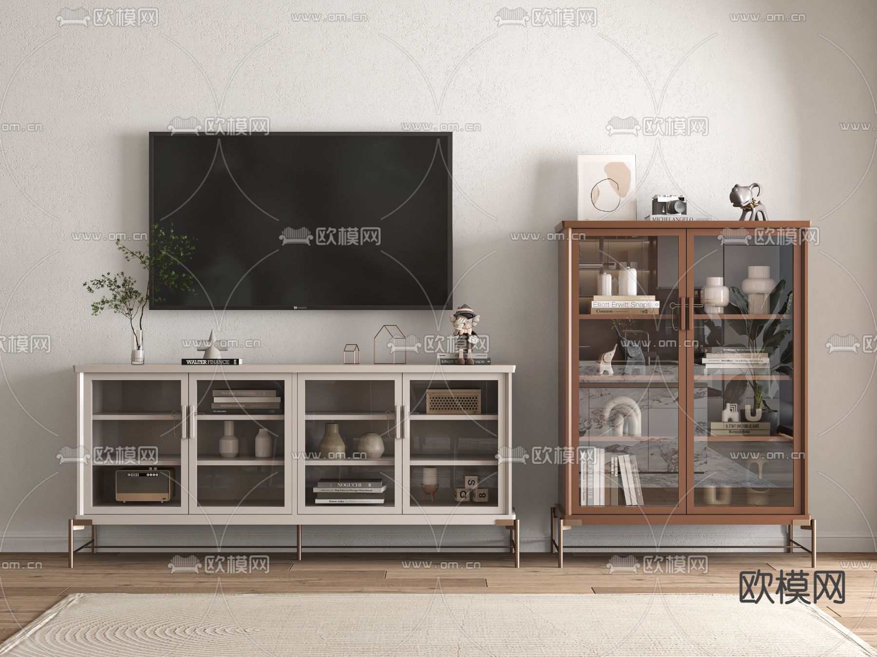 现代电视柜 储物柜 餐边柜3d模型下载