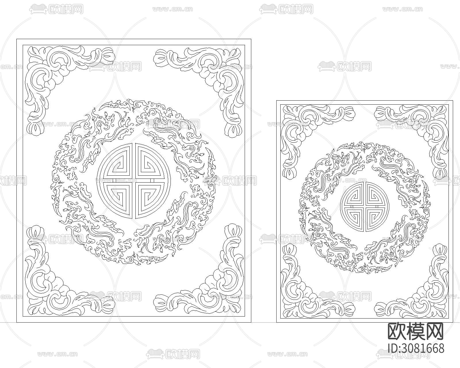 中式雕花cad图库下载（渲染图5）