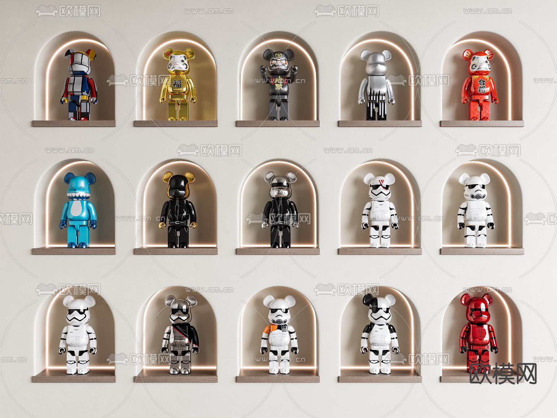 KAWS 暴力熊潮玩 雕塑 公仔 卡通摆件3d模型下载