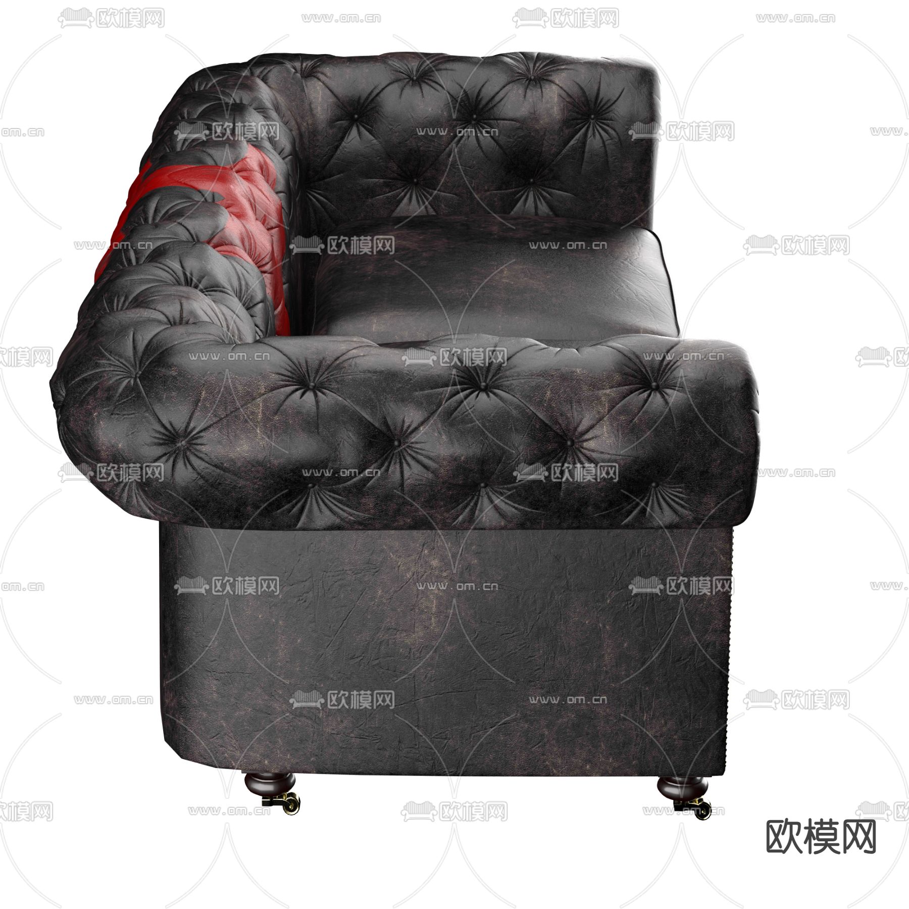 双人沙发 皮革沙发3d模型下载（渲染图3）