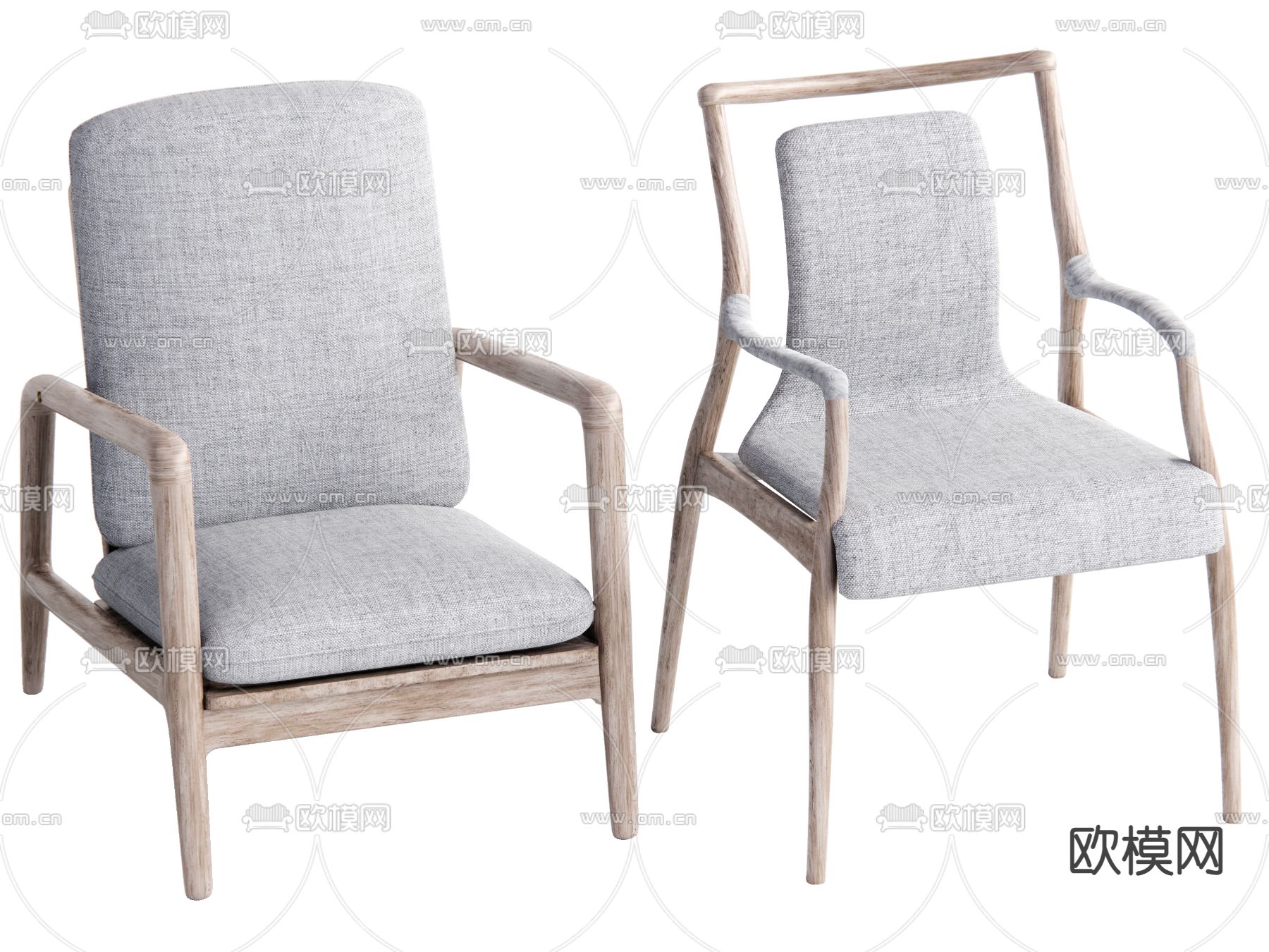 侘寂风休闲椅su模型下载（渲染图2）