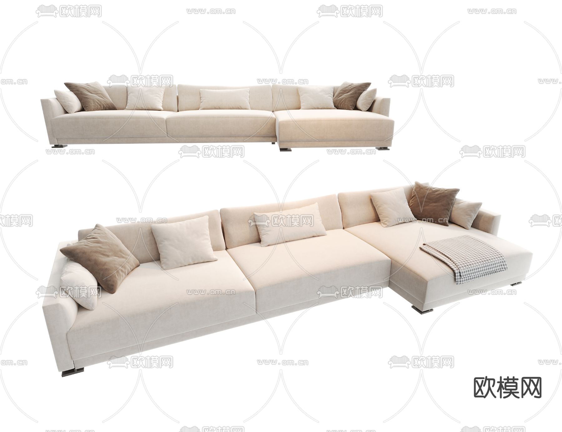 多人沙发 拐角沙发3d模型下载