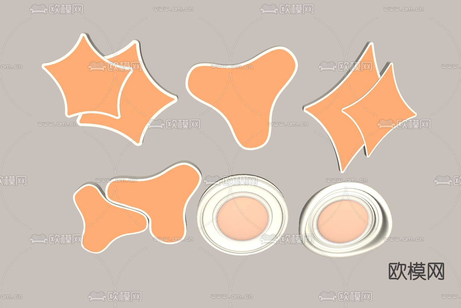 现代吸顶灯su模型下载（渲染图1）