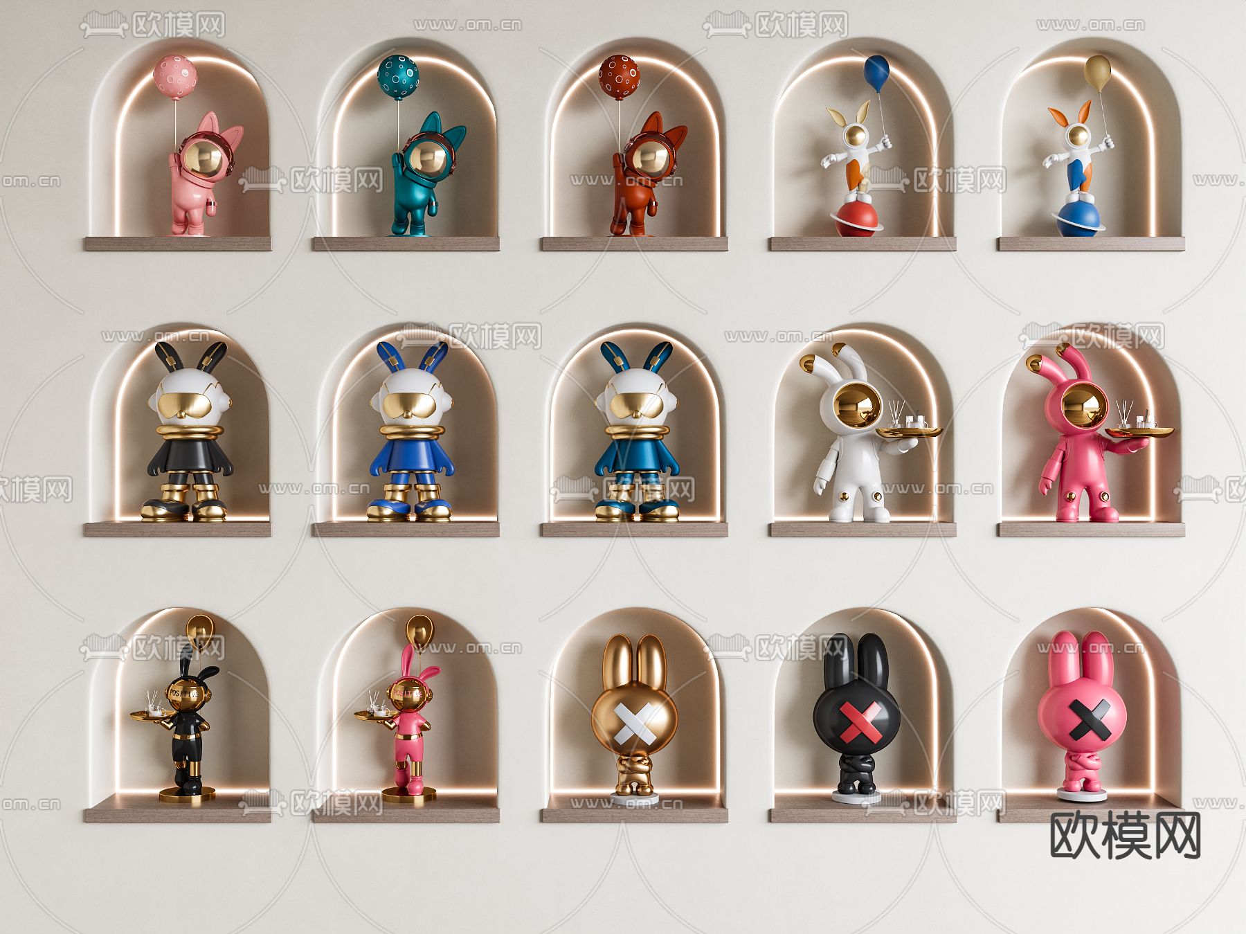 兔子潮玩 雕塑 公仔 卡通摆件3d模型下载