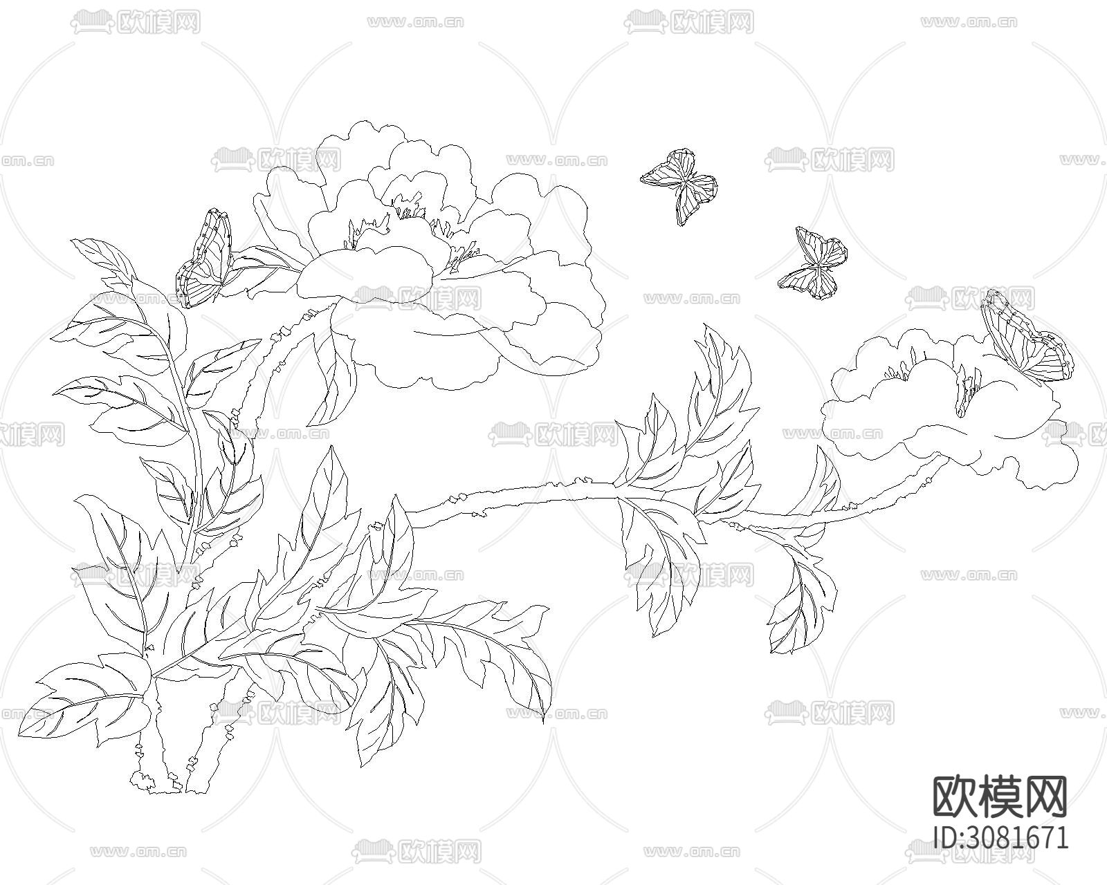 中式雕刻cad图库下载（渲染图9）