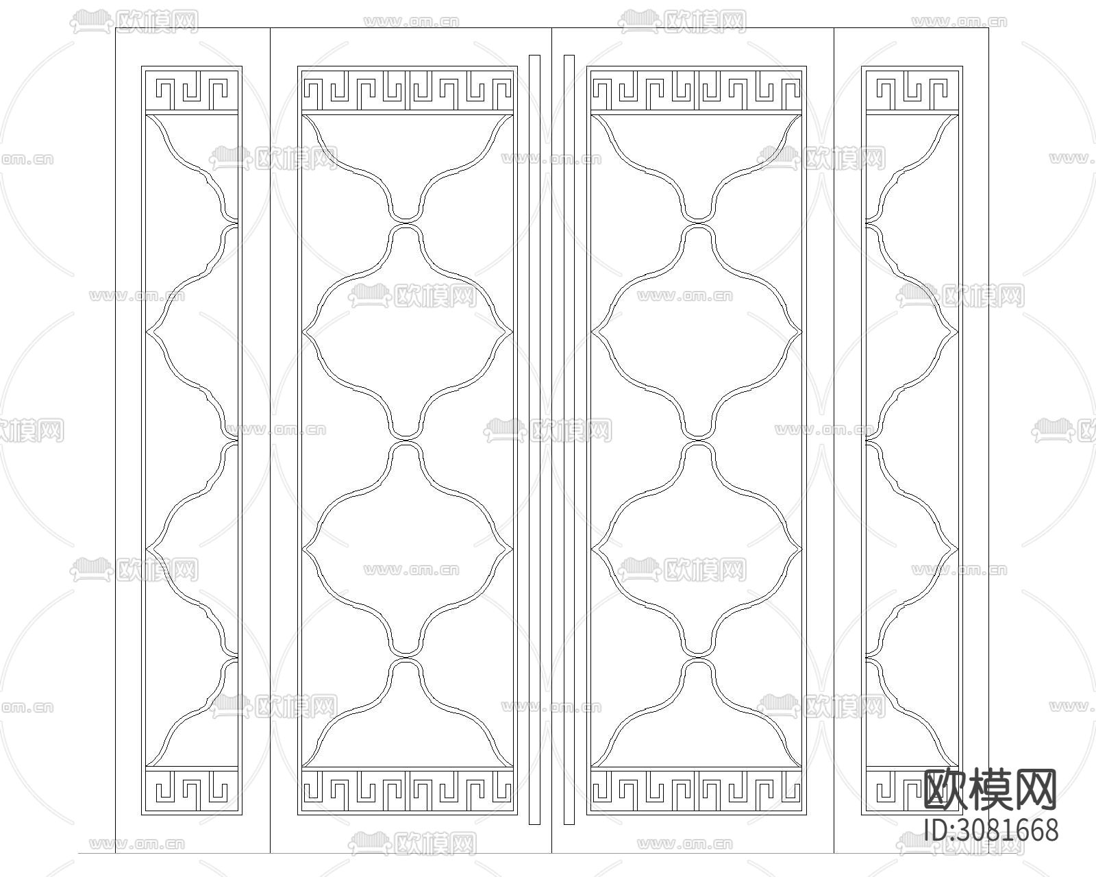 中式雕花cad图库下载（渲染图8）