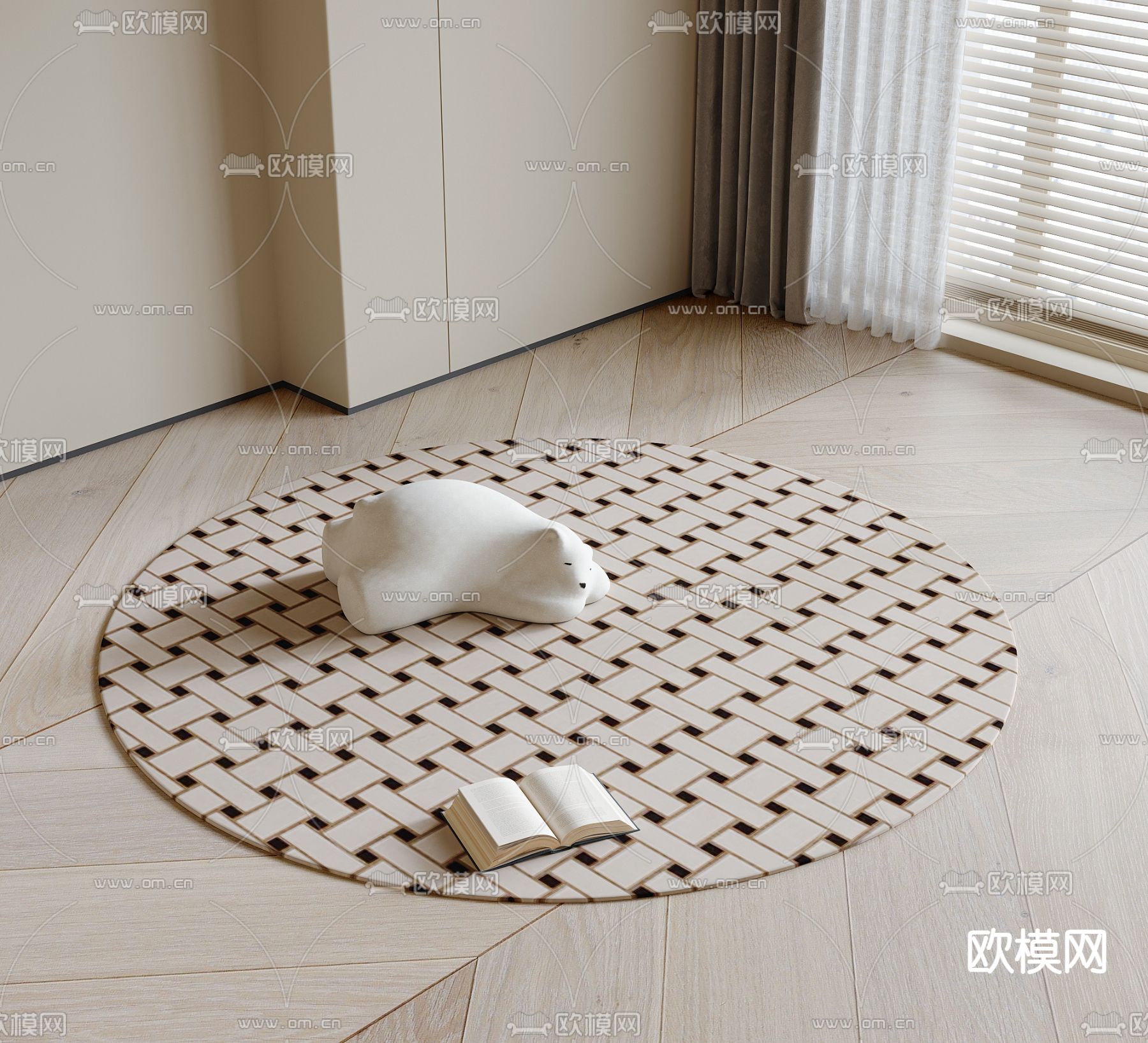 圆形地毯3d模型下载