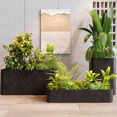  植物花箱 植物堆su模型 