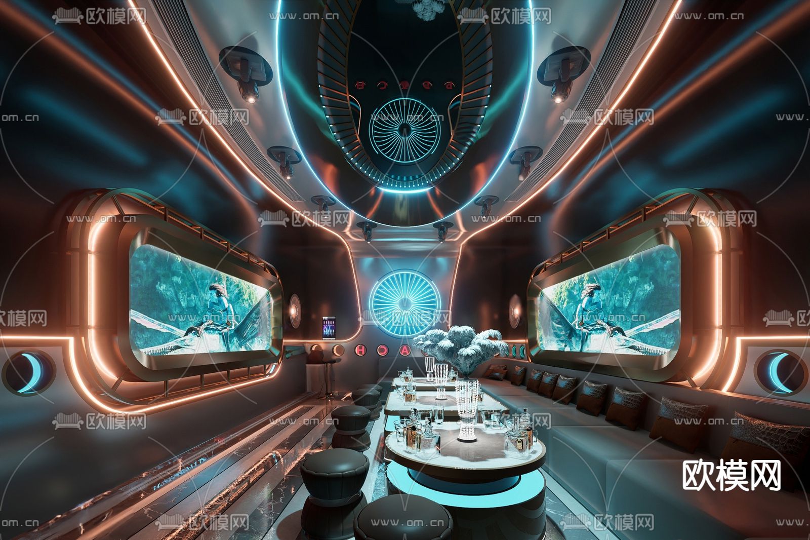 现代ktv包厢su模型下载（渲染图2）