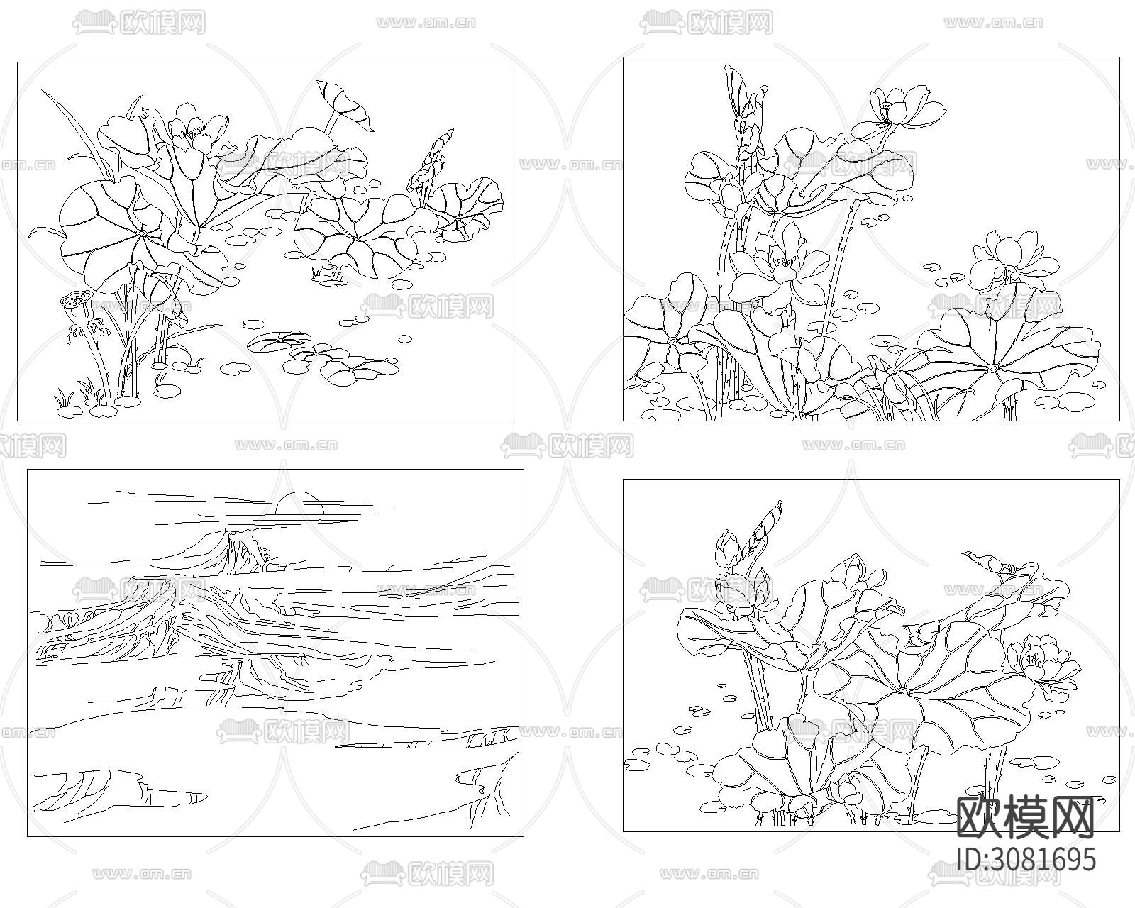装饰画cad图库下载（渲染图1）