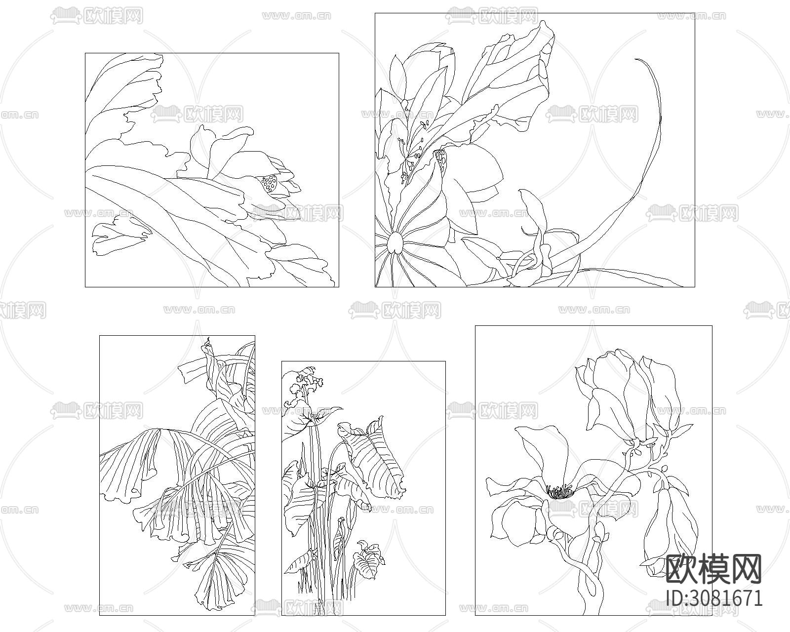 中式雕刻cad图库下载（渲染图8）