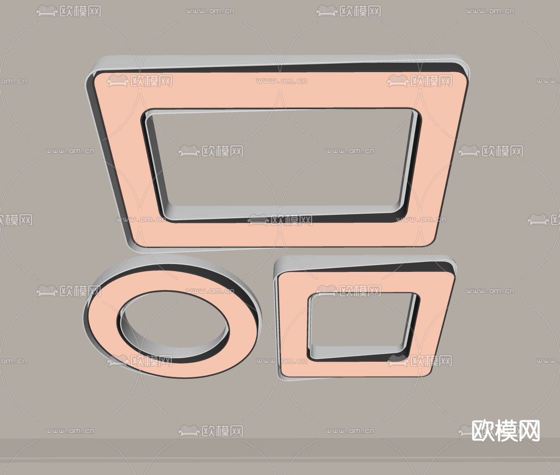 现代吸顶灯su模型下载（渲染图1）