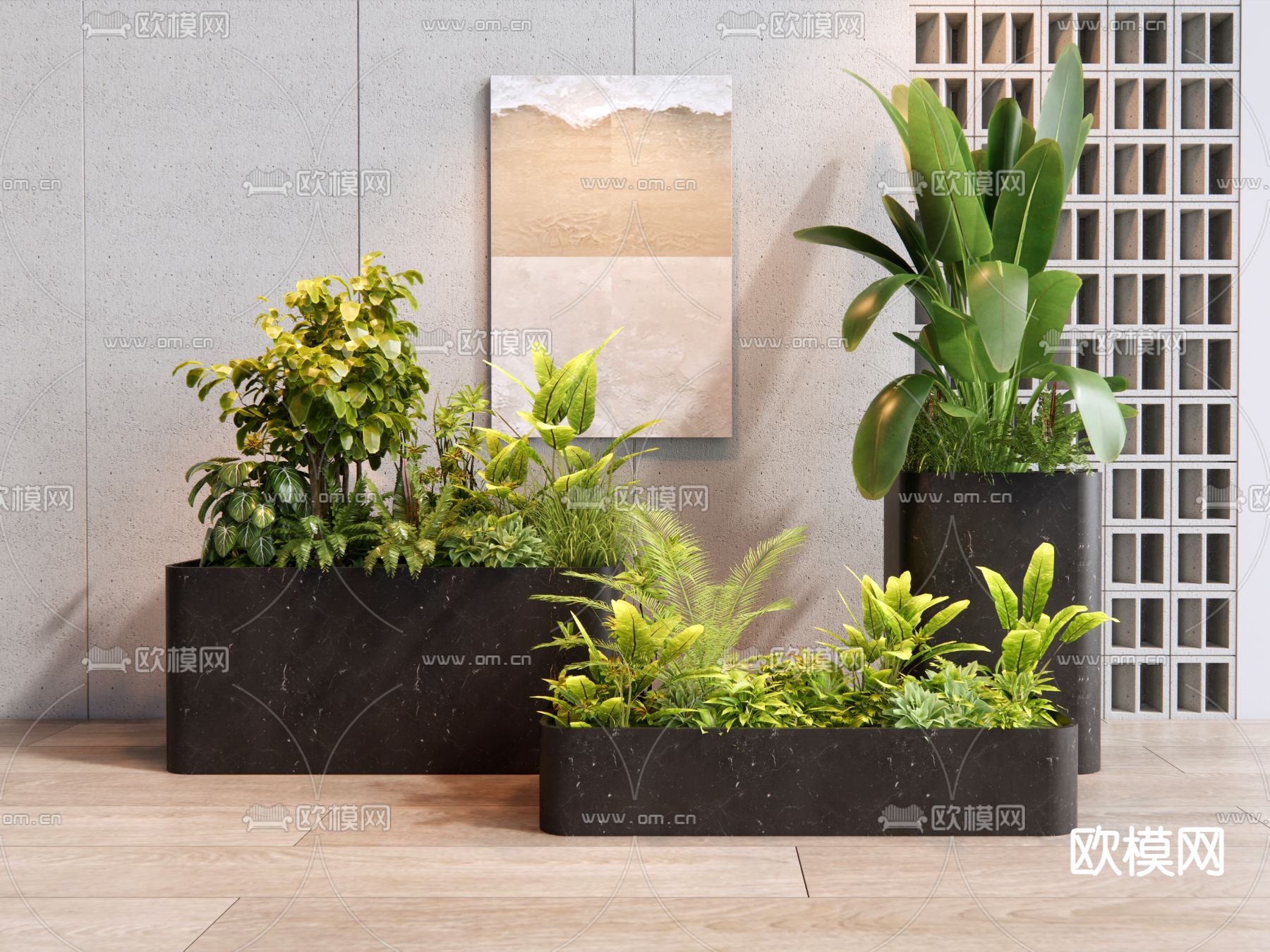 植物花箱 植物堆su模型下载（渲染图2）