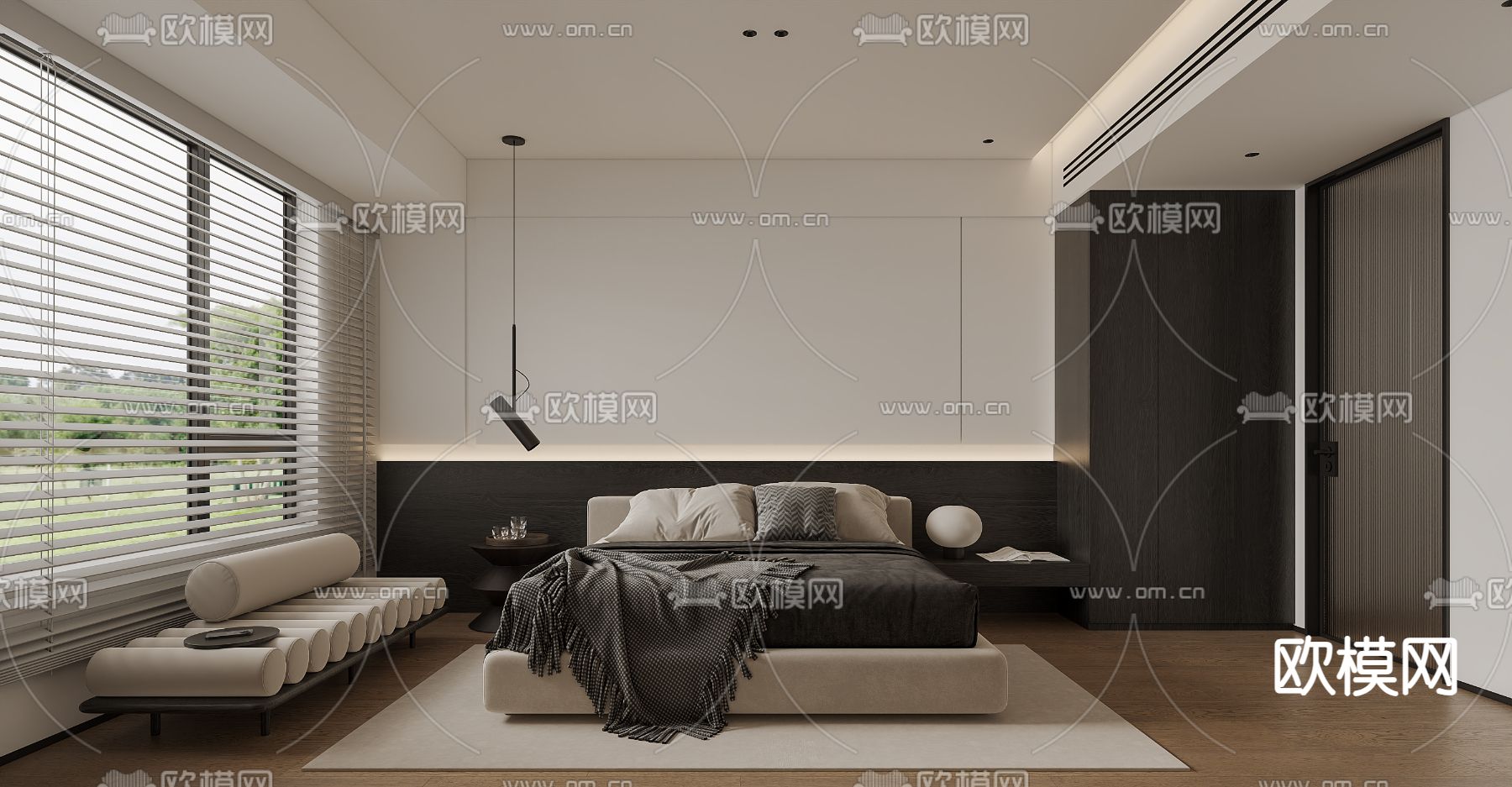 现代卧室 主卧 主人房3d模型下载