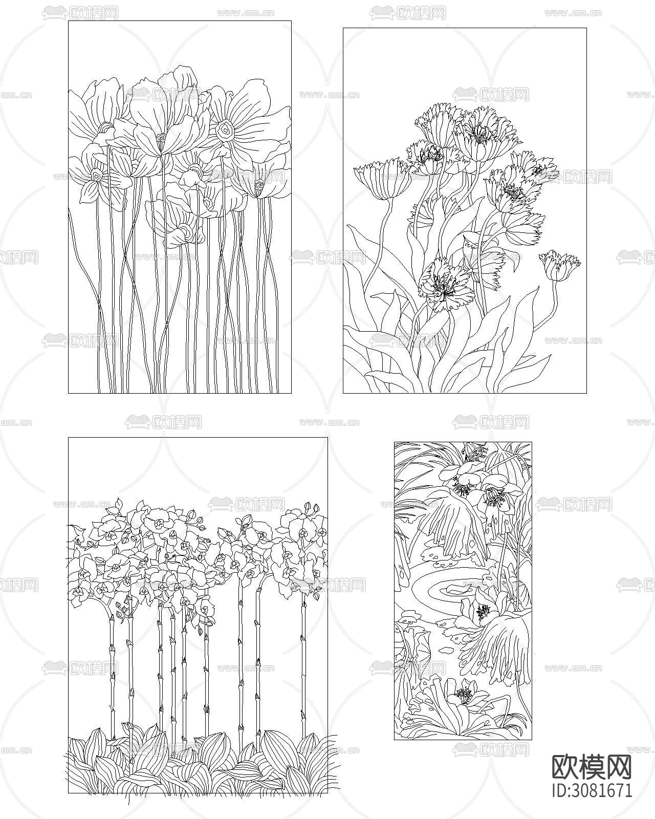 中式雕刻cad图库下载（渲染图7）