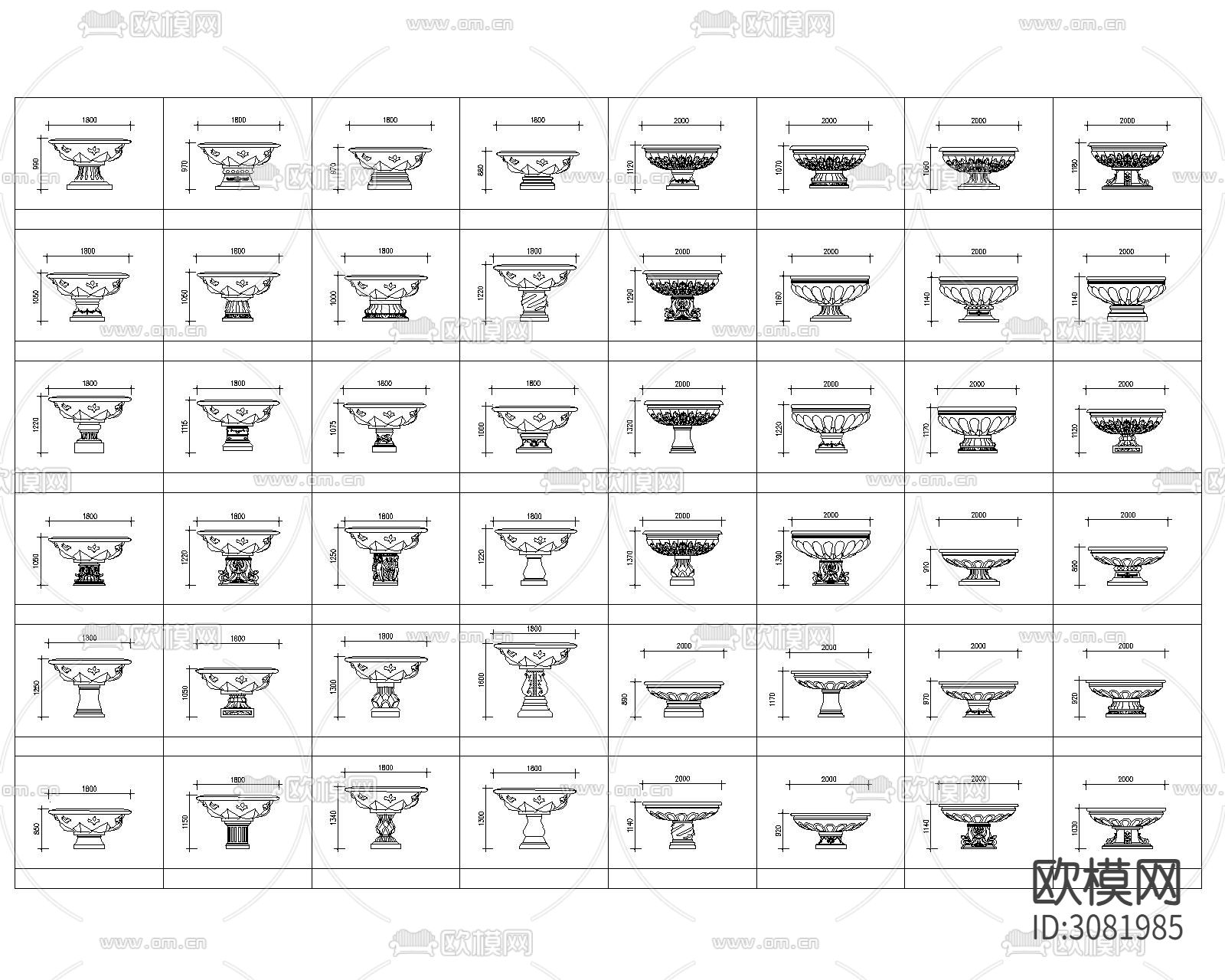 花盆cad图库下载（渲染图8）