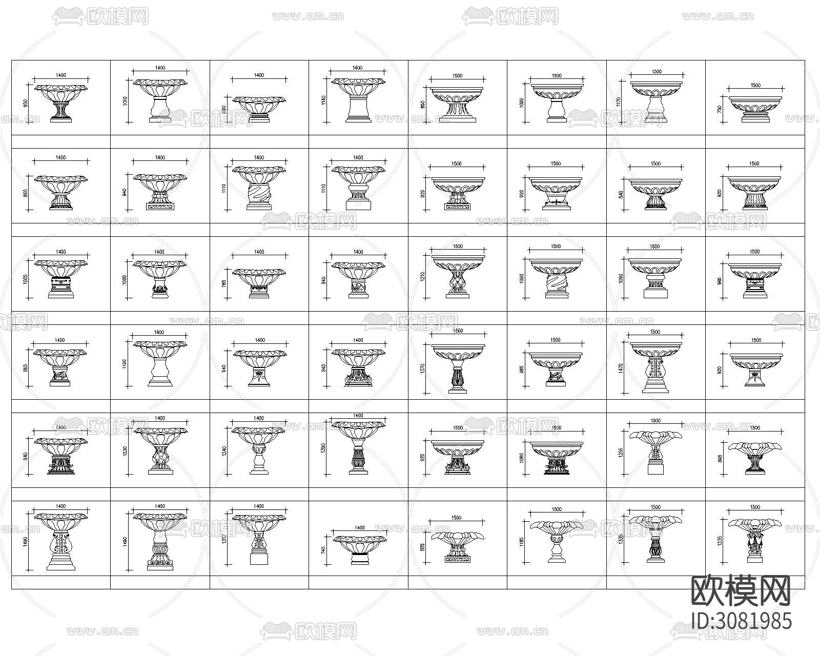 花盆cad图库下载（渲染图5）