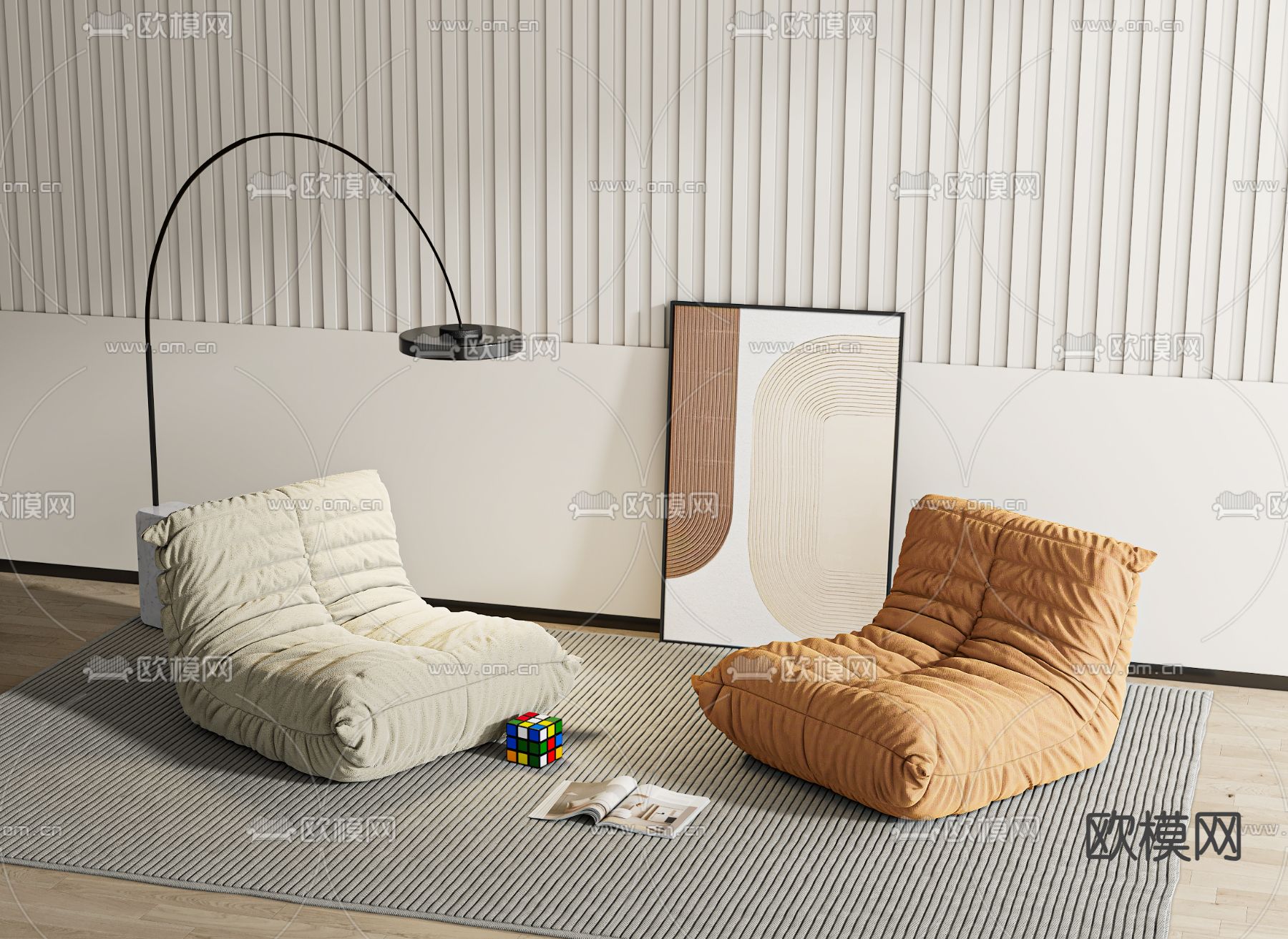 Minotti 懒人 沙发3d模型下载