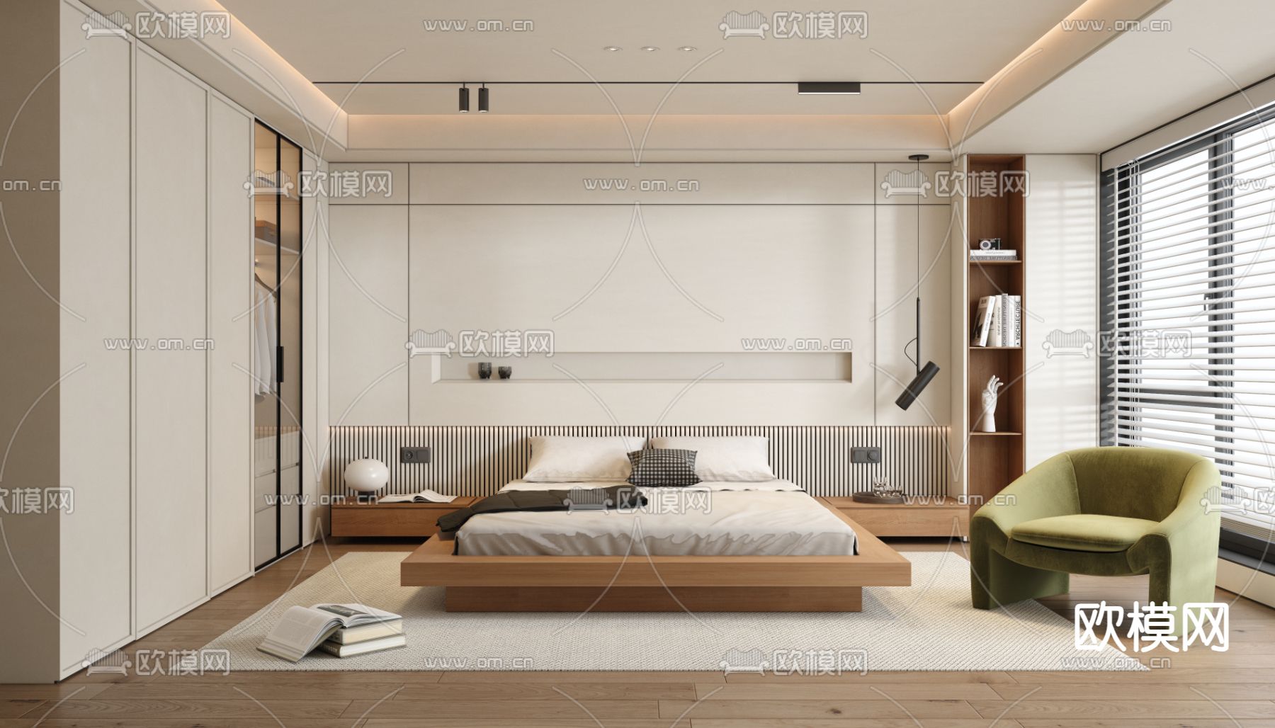 侘寂卧室 主卧 主人房3d模型下载