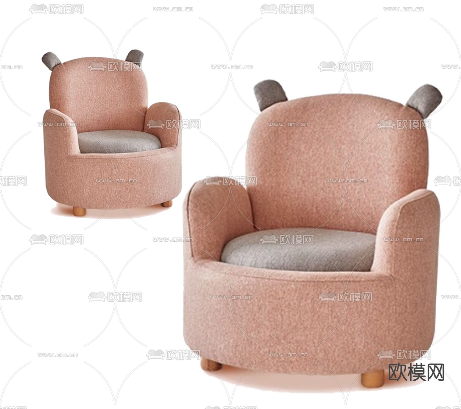 儿童沙发 卡通沙发3d模型下载（渲染图1）