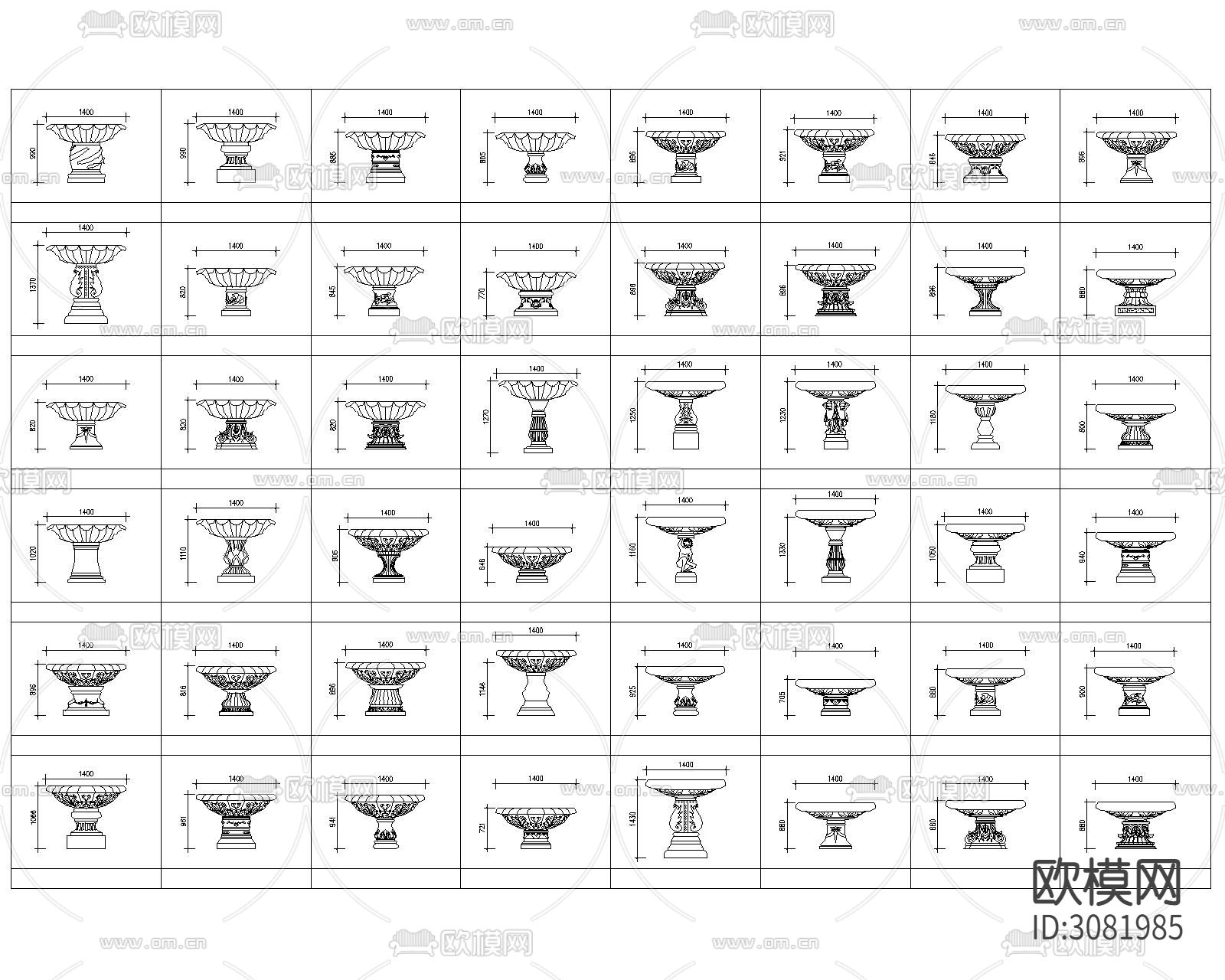 花盆cad图库下载（渲染图3）