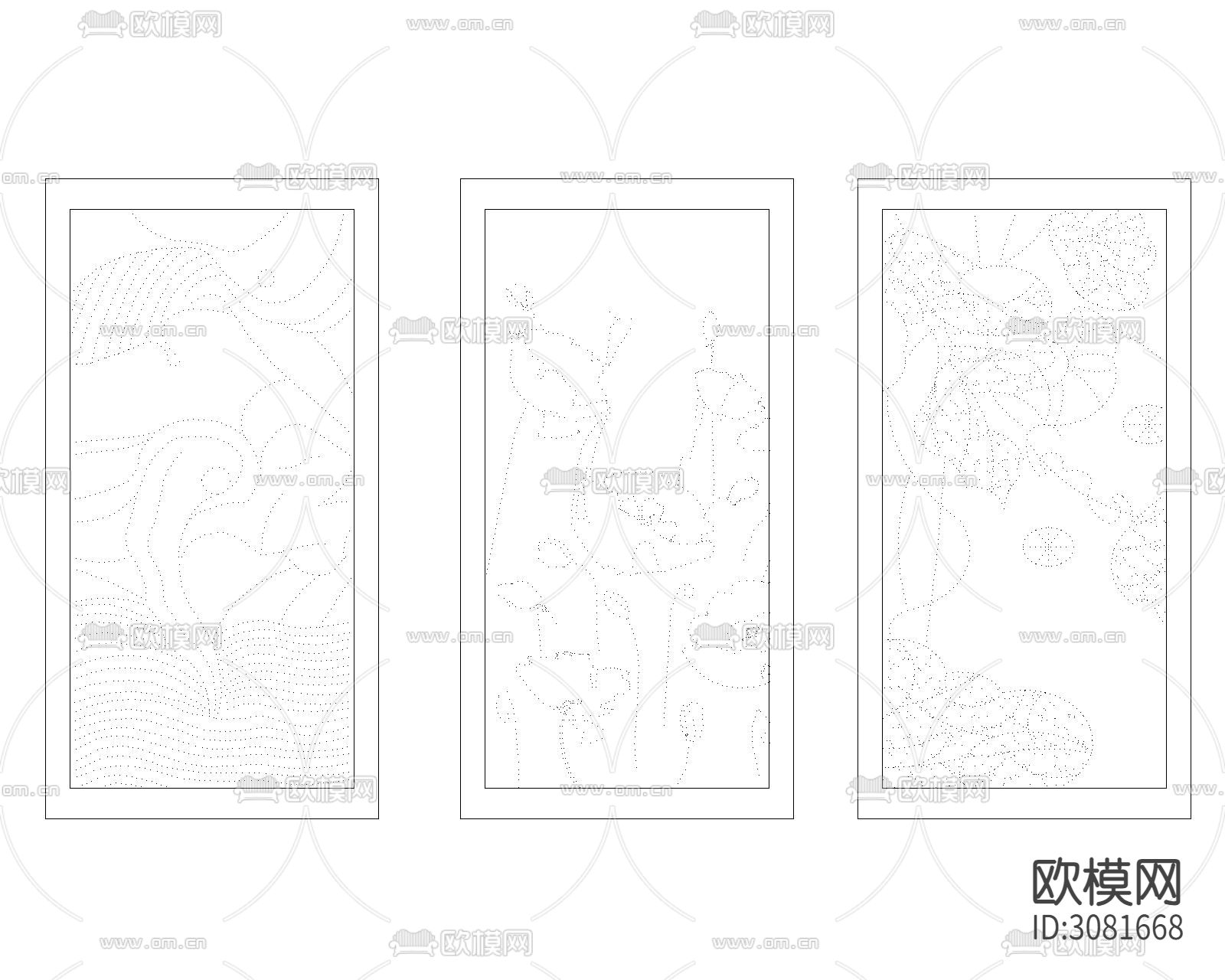中式雕花cad图库下载（渲染图9）