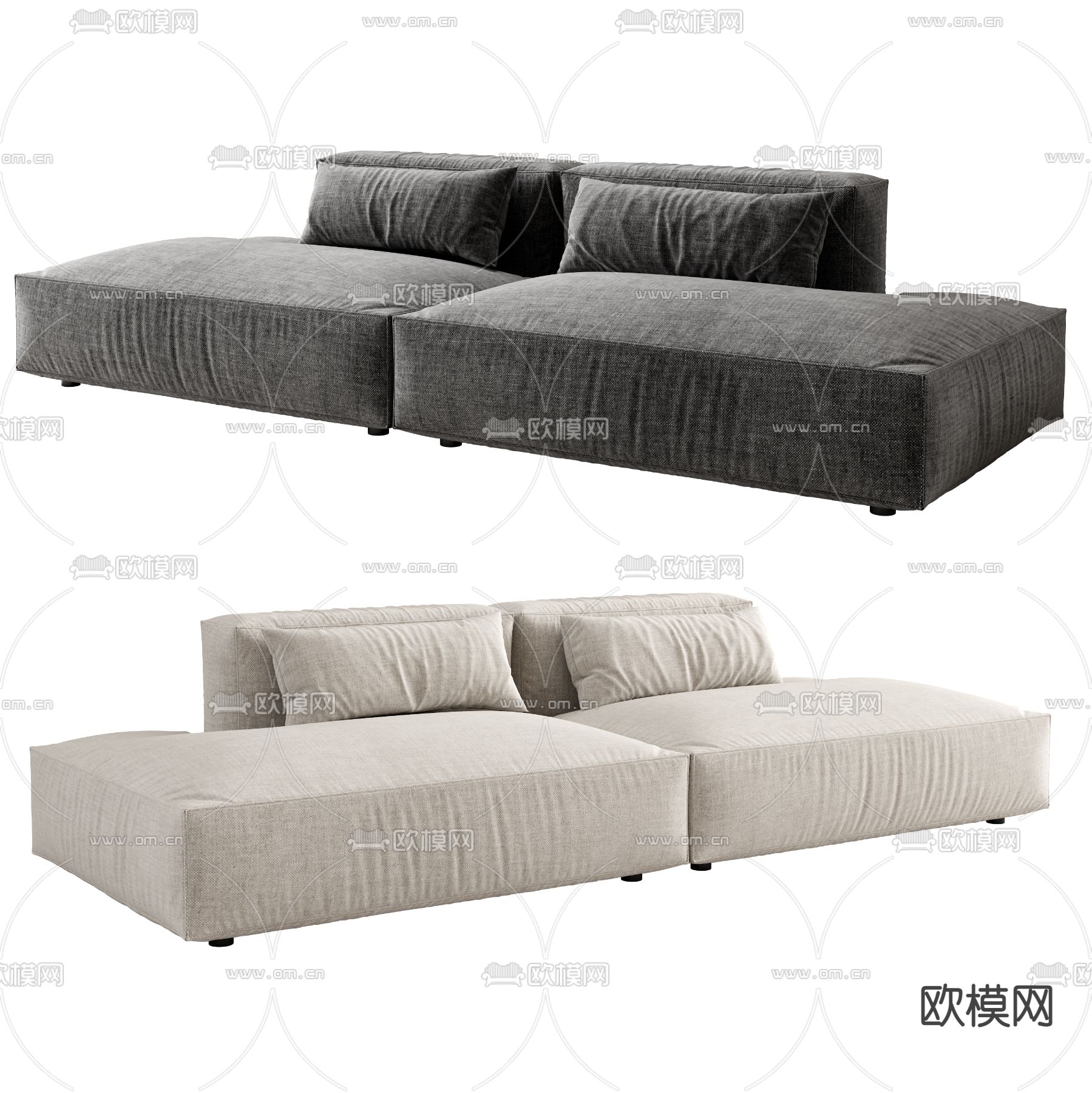 软体沙发 双人沙发3d模型下载