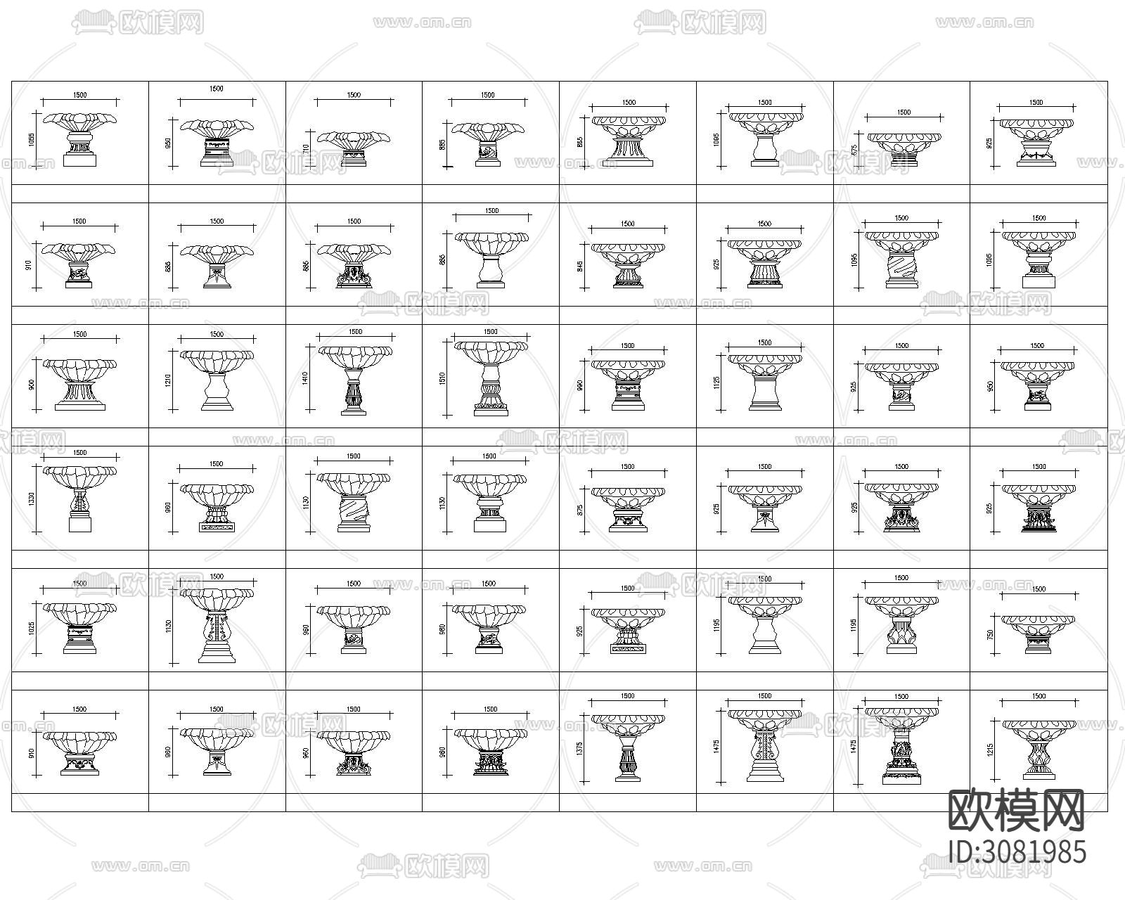 花盆cad图库下载（渲染图6）