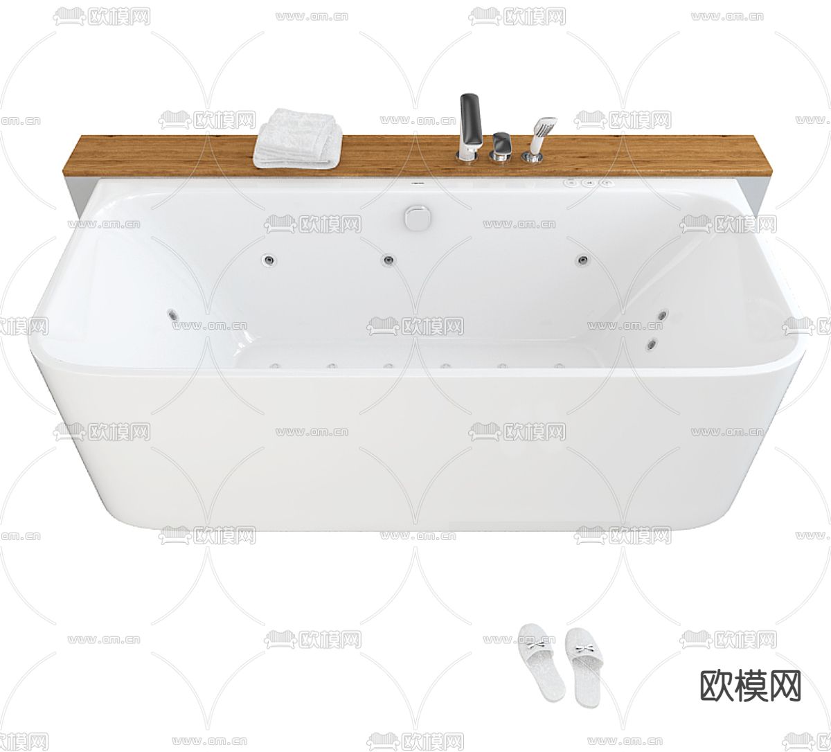 现代按摩浴缸su模型下载（渲染图1）