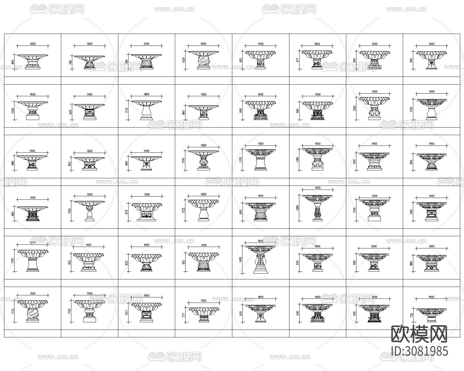 花盆cad图库下载（渲染图7）